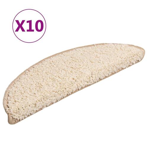 Trappemåtter 10 stk. 56x17x3 cm cremefarvet