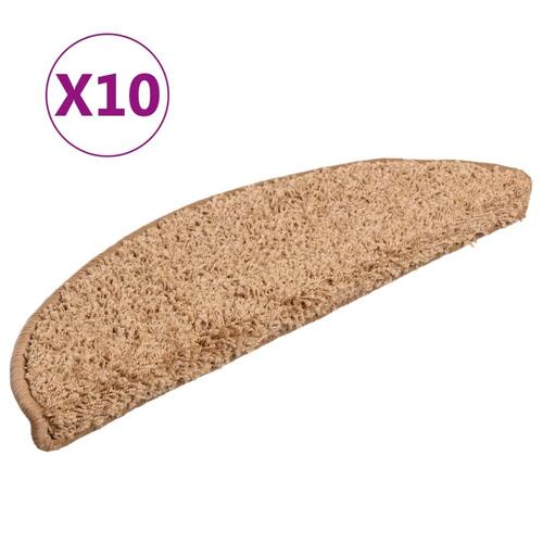 Trappemåtter 10 stk. 56x17x3 cm beige