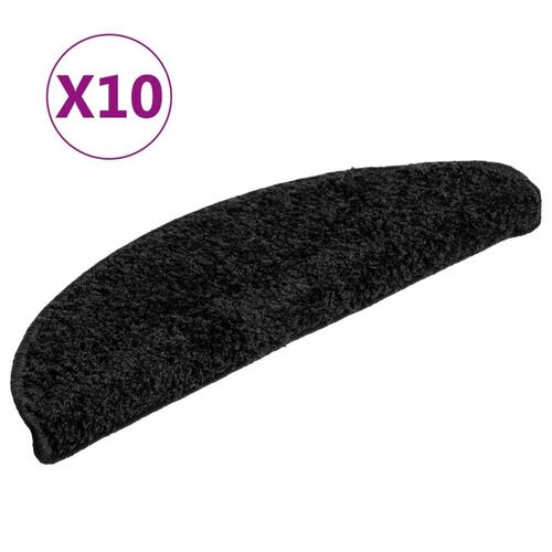 Trappemåtter 10 stk. 56x17x3 cm sort