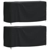 Havemøbelovertræk 2 stk. 180x70x90 cm vandtæt 420D sort