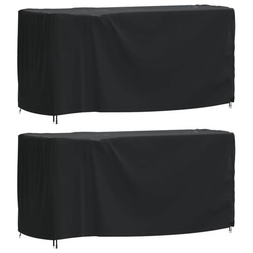 Havemøbelovertræk 2 stk. 180x70x90 cm vandtæt 420D sort
