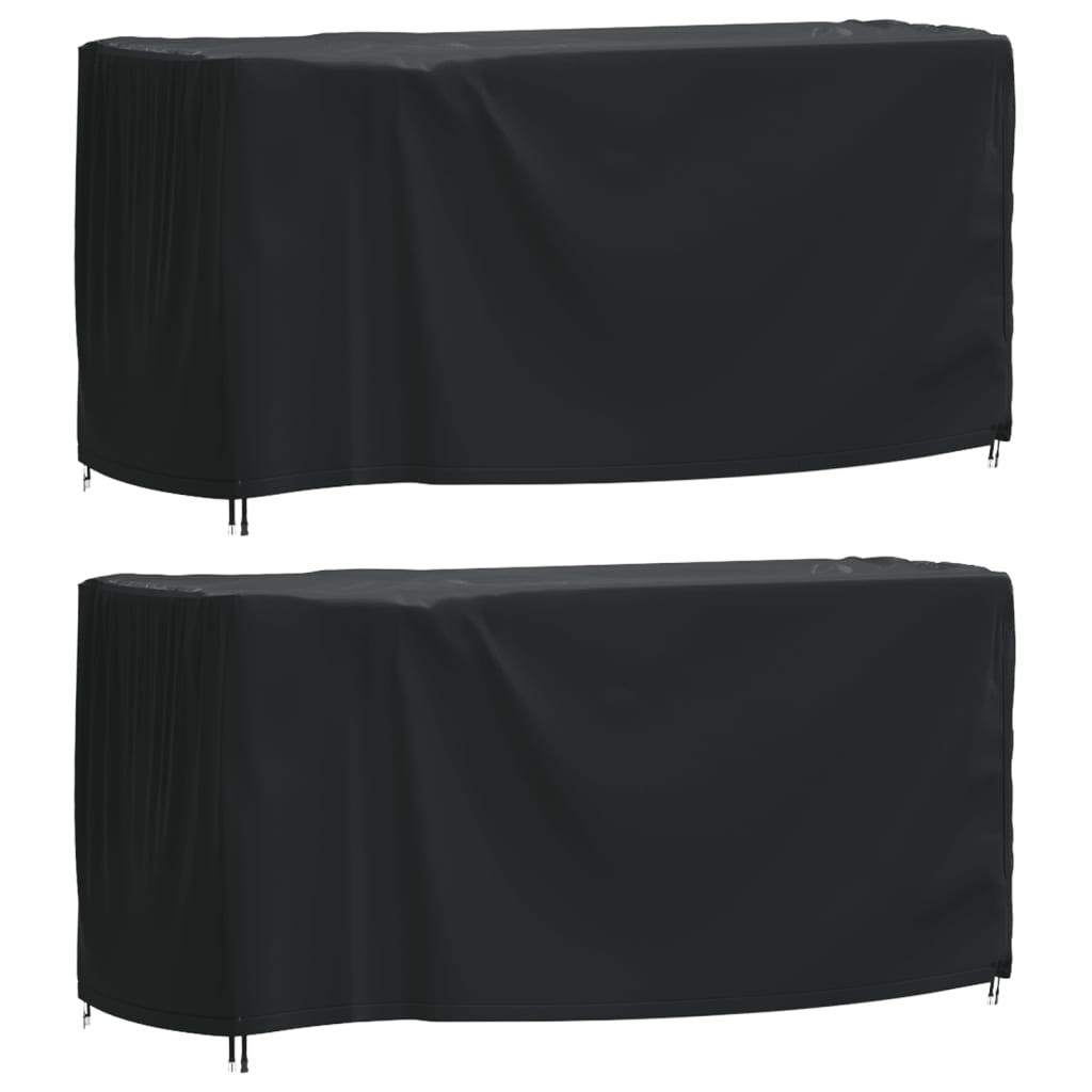 Havemøbelovertræk 2 stk. 180x70x90 cm vandtæt 420D sort