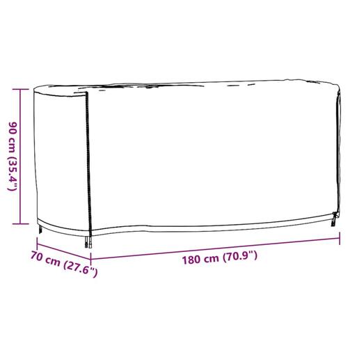 Havemøbelovertræk 2 stk. 180x70x90 cm vandtæt 420D sort