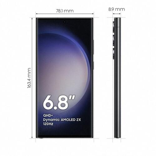 Smartphone Samsung Galaxy S23 Ultra 6,8" Qualcomm Snapdragon 8 Gen 2 8 GB RAM 256 GB Sort