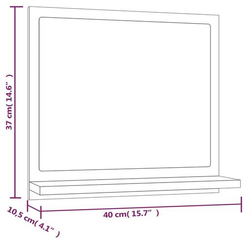 Badeværelsesspejl 40x10,5x37 cm konstrueret træ grå sonoma-eg