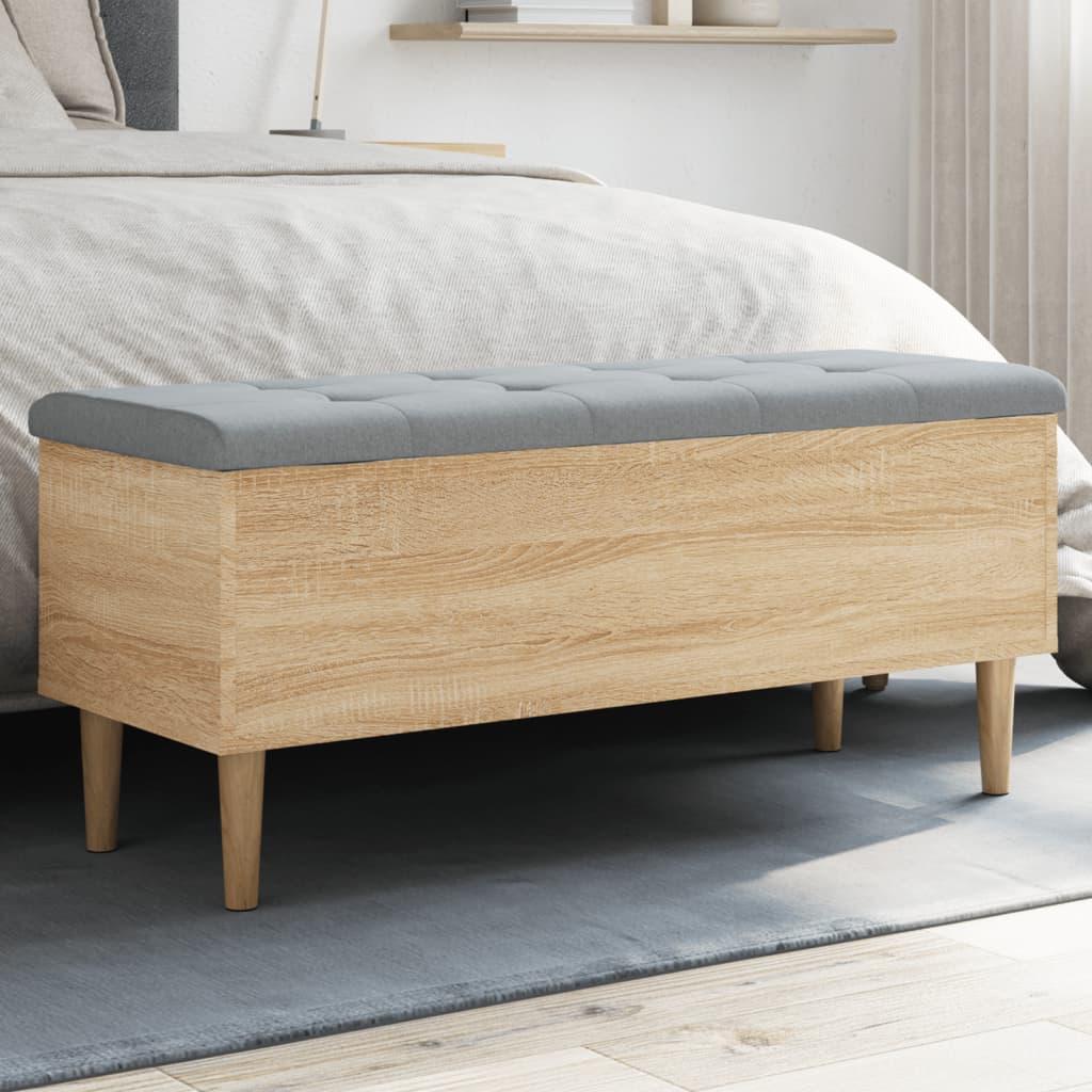 Skobænk 102x42x46 cm konstrueret træ sonoma-eg