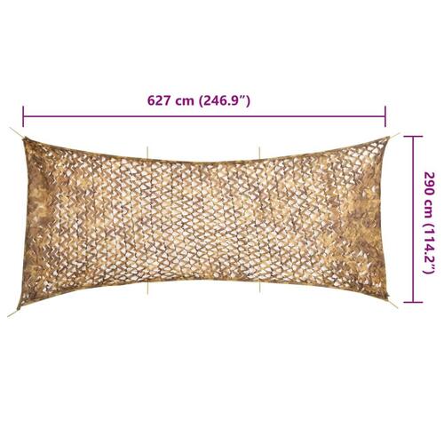 Camouflagenet 627x290 cm med opbevaringspose sandfarvet