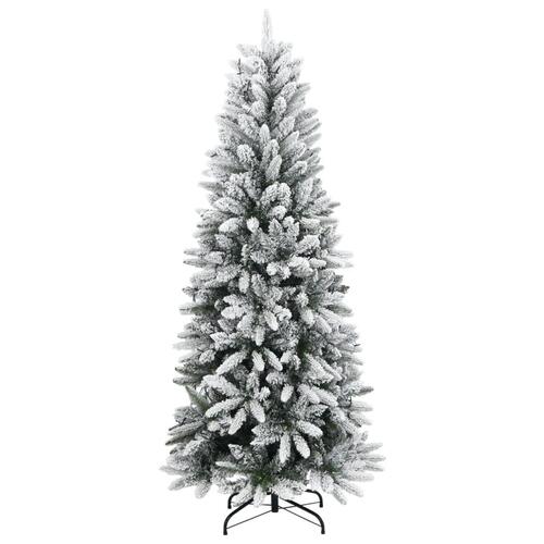 Kunstigt juletræ med 300 LED'er og sne 240 cm