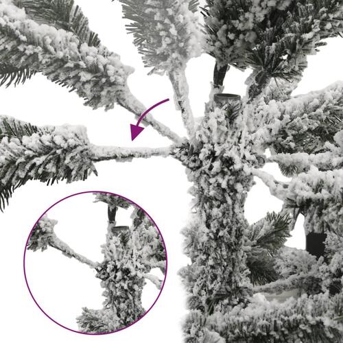 Kunstigt juletræ med 300 LED'er og sne 240 cm