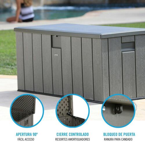 Udendørs Kasse Lifetime Brun 570 L 150 x 69 x 72 cm Stål Plastik