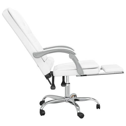 Kontorstol med massagefunktion kunstlæder hvid