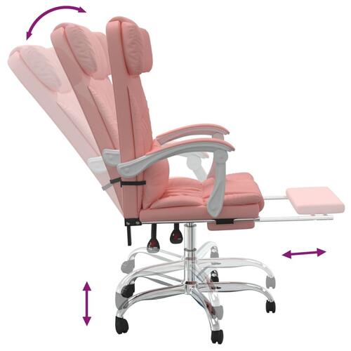 Kontorstol kunstlæder pink