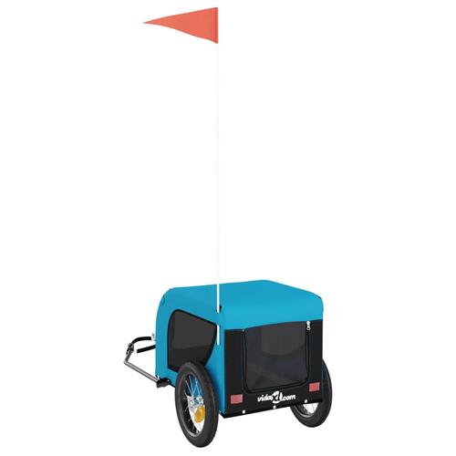 Hundetrailer til cykel oxfordstof og jern blå og sort