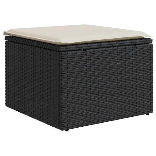 Sofasæt til haven 8 dele med hynder polyrattan sort