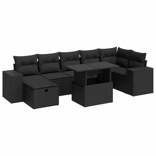 Sofasæt til haven 5 dele med hynder polyrattan sort