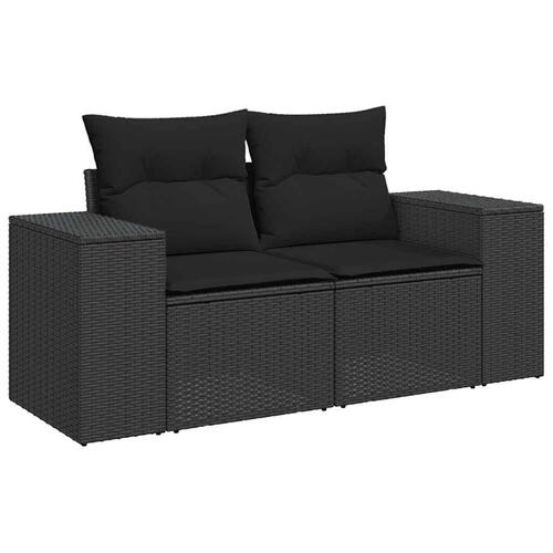 Sofasæt til haven 5 dele med hynder polyrattan sort