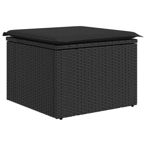 Sofasæt til haven 8 dele med hynder polyrattan sort