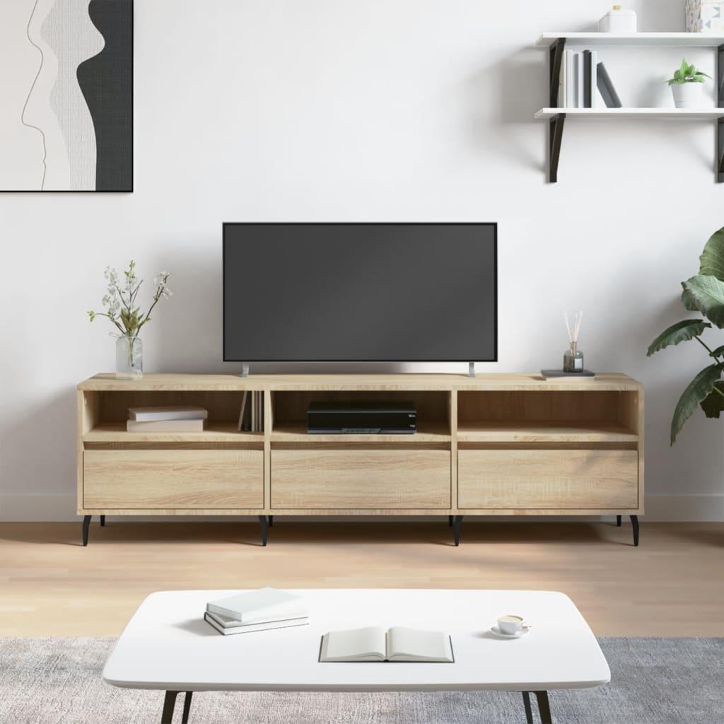 Tv-bord 150x30x44,5 cm konstrueret træ sonoma-eg