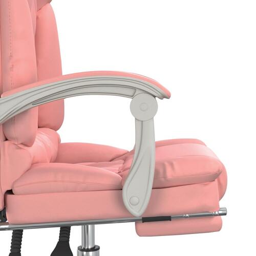Kontorstol med massagefunktion kunstlæder lyserød