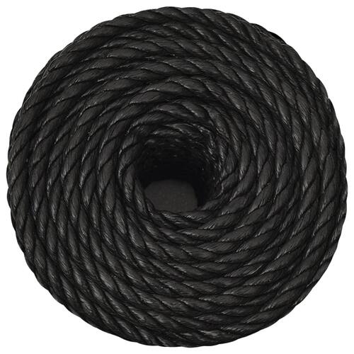 Arbejdsreb 12 mm 100 m polypropylen sort