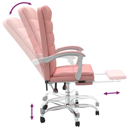 Kontorstol kunstlæder pink