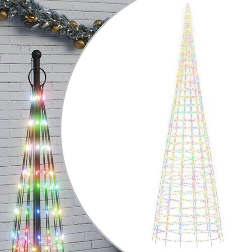 LED-juletræ til flagstang 3000 LED'er 800 cm flerfarvet lys