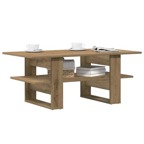 Sofabord 102x55x42 cm konstrueret træ kunsteg