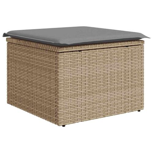 Sofasæt til haven 6 dele med hynder polyrattan beige