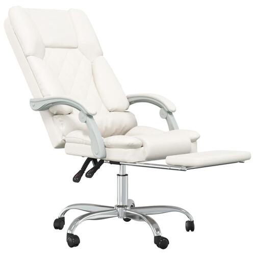 Kontorstol med massagefunktion kunstlæder cremefarvet