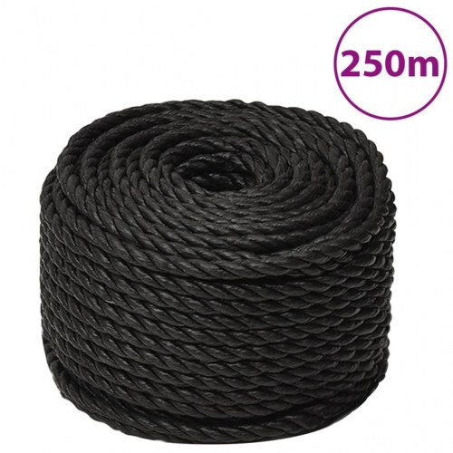 Arbejdsreb 16 mm - 250 m snoet polypropylen, sort