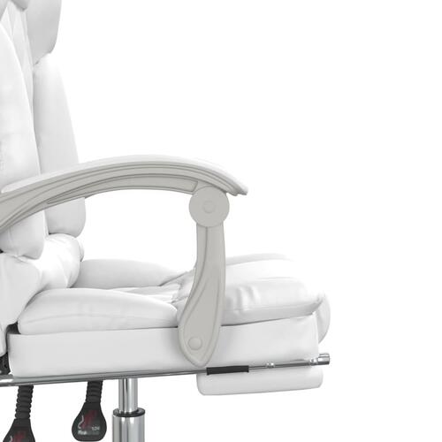 Kontorstol med massagefunktion kunstlæder hvid
