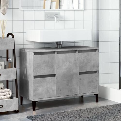 Underskab til håndvask 80x33x60 cm konstrueret træ betongrå