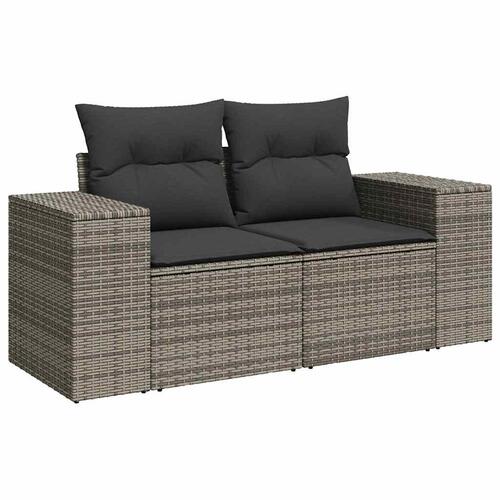 Sofasæt 5 dele med hynder polyrattan grå