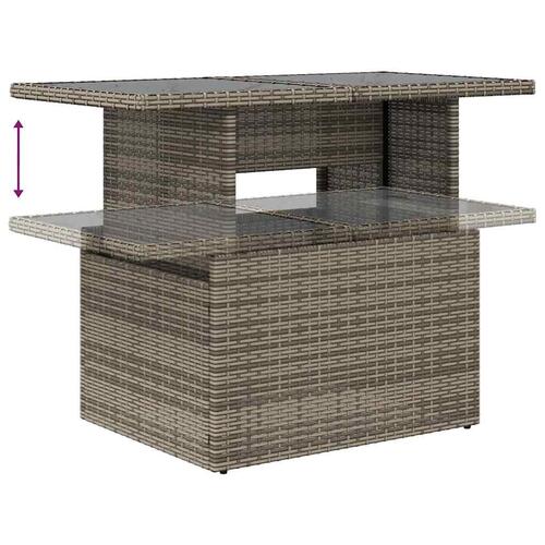 Sofasæt 5 dele med hynder polyrattan grå