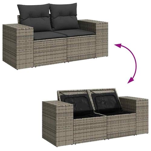 Sofasæt 5 dele med hynder polyrattan grå