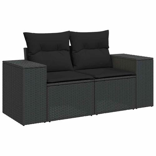 Sofasæt til haven 6 dele med hynder polyrattan sort