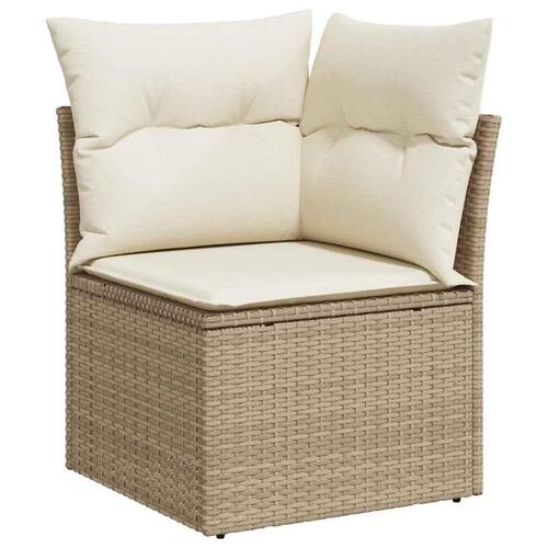 Sofasæt til haven 6 dele med hynder polyrattan beige