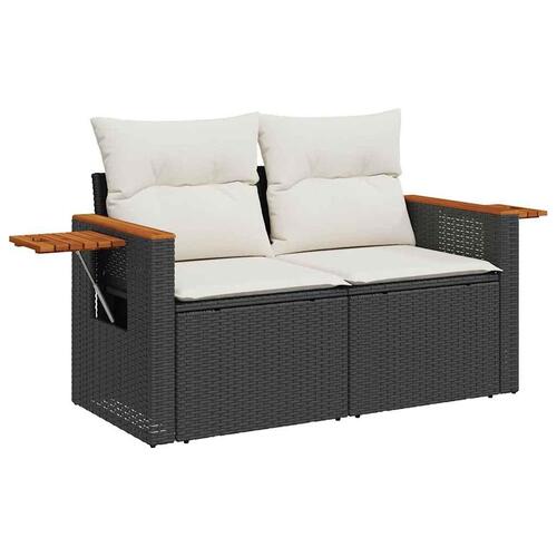 Sofasæt til haven 5 dele med hynder polyrattan sort