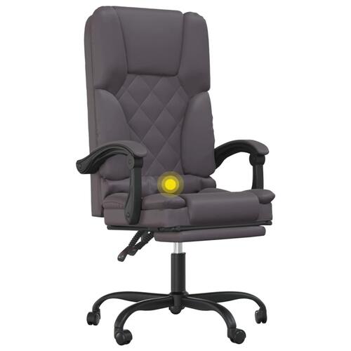 Kontorstol med massagefunktion kunstlæder grå