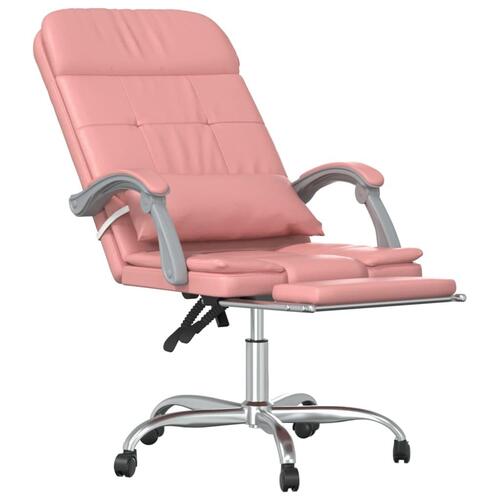 Kontorstol med massagefunktion kunstlæder lyserød