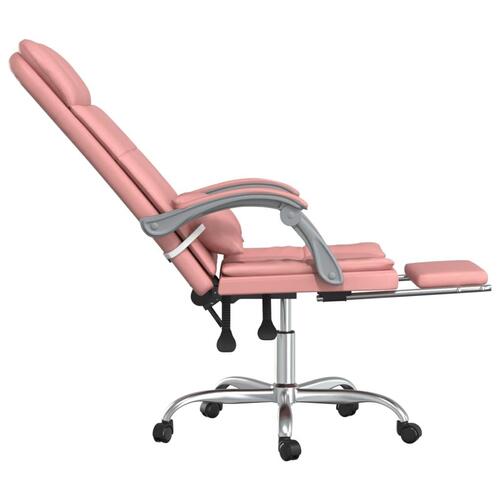 Kontorstol med massagefunktion kunstlæder lyserød