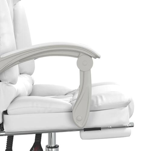 Kontorstol med massagefunktion kunstlæder hvid