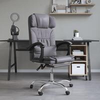 Kontorstol med massagefunktion kunstlæder grå