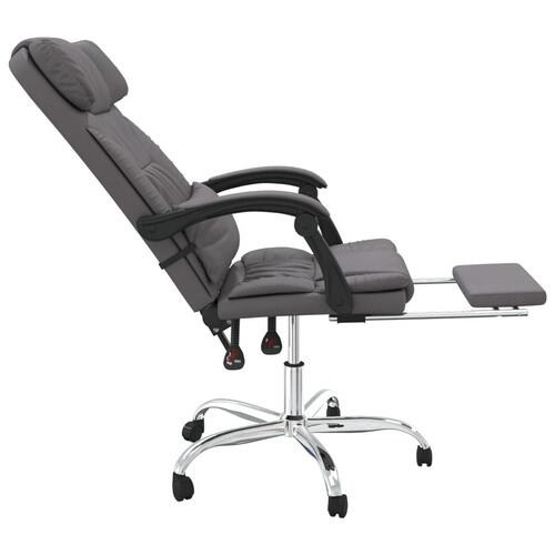 Kontorstol med massagefunktion kunstlæder grå