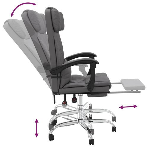 Kontorstol med massagefunktion kunstlæder grå