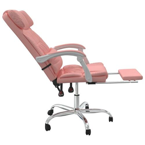 Kontorstol med massagefunktion kunstlæder lyserød