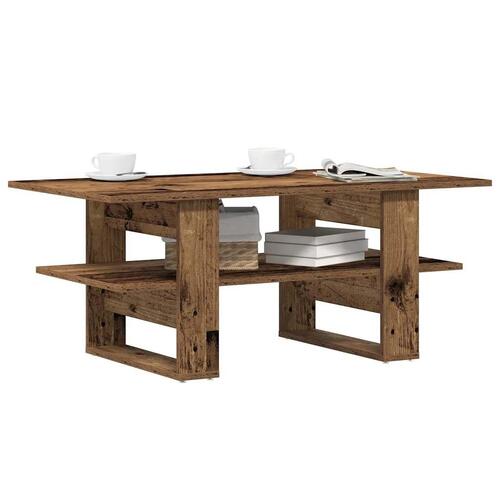 Sofabord 102x55x42 cm konstrueret træ antikt trælook