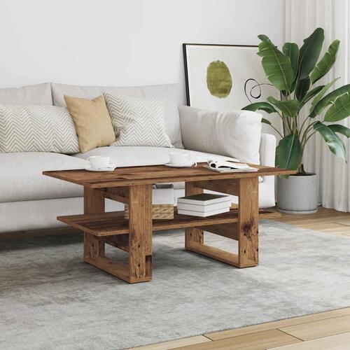Sofabord 102x55x42 cm konstrueret træ antikt trælook