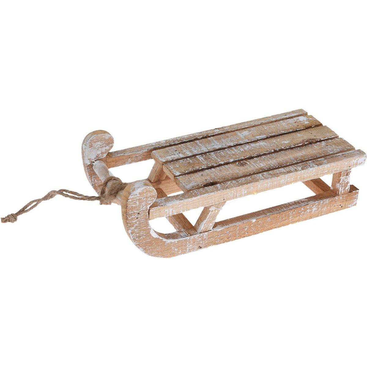 Lifetime juledekoration - Hvid/Natur kælk med varm hvid LED, 30 cm