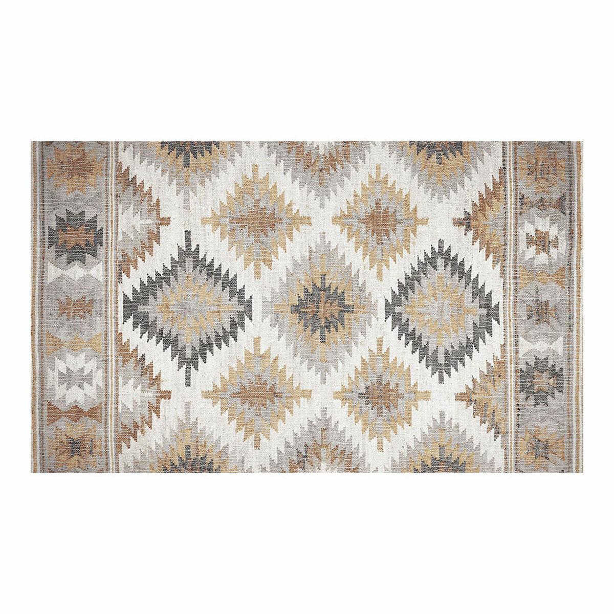 Stor Planet vinyltæppe - kilim design, beige/grå, 45 × 75 cm